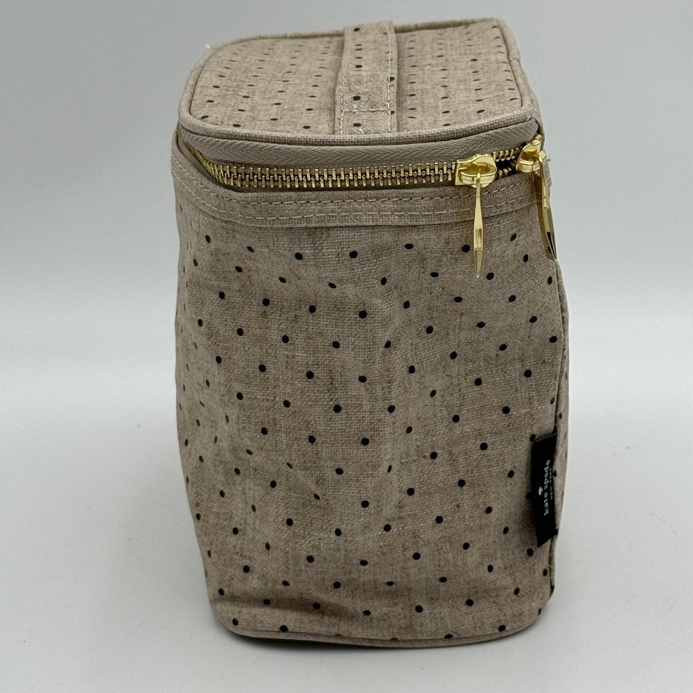 Kate Spade New York Out To Lunch Polka Dot Insulated Lunch Bag Tote Beige Black - Picture 2 of 9